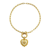 Pulsera Mujer Plata 925 Corazon Ardiente Charm Circonia Anamora por Tanya Moss